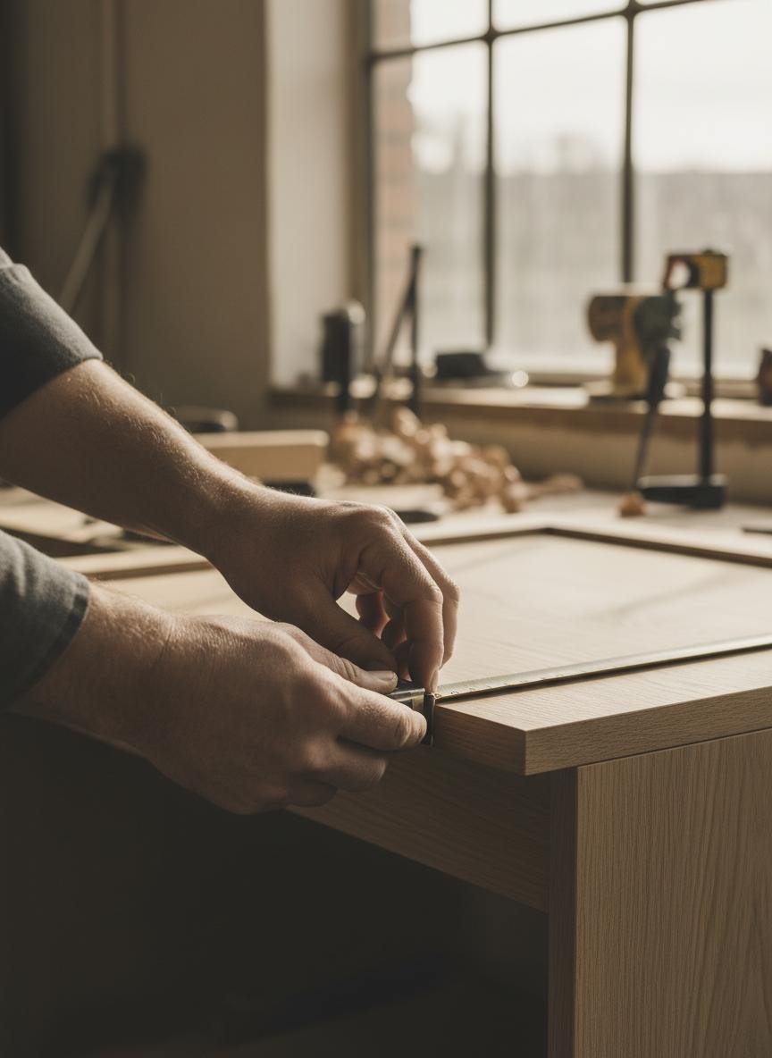 Handmatige afwerking van houten maatwerkpanelen